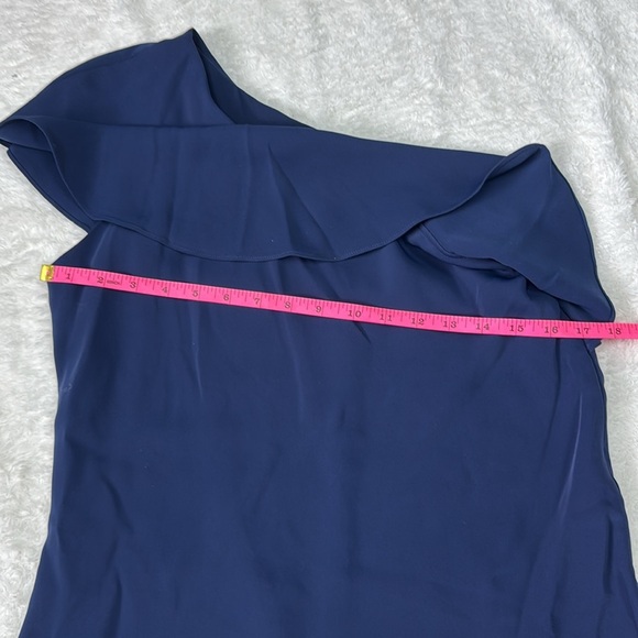 Cooper & Ella Blue Asymmetrical Ruffled Cocktail Dress - Picture 4 of 8